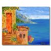 Image 1 : Elliot Fallas, "Summer Villa" Original Oil Painting on Canvas, Hand Signed with Letter of Authentici