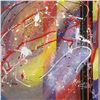 Image 2 : George Marlowe, "Verticals" Hand Signed Original Acrylic Painting on Canvas with Letter of Authentic