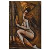Image 1 : Nadia Volna, "Praying" Original Acrylic Painting on Canvas, Hand Signed with Letter of Authenticity.