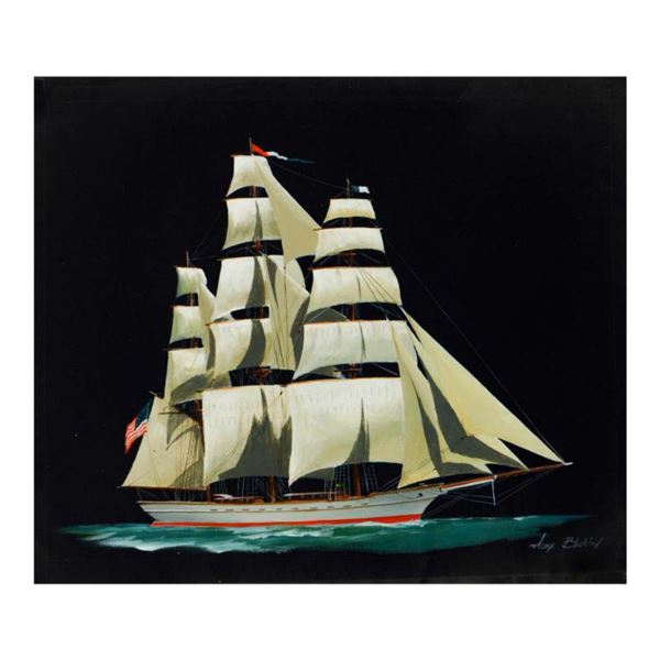 Alex Blokhin, "U.S. Clipper" Original Oil Painting on Canvas, Hand Signed with Letter of Authenticit