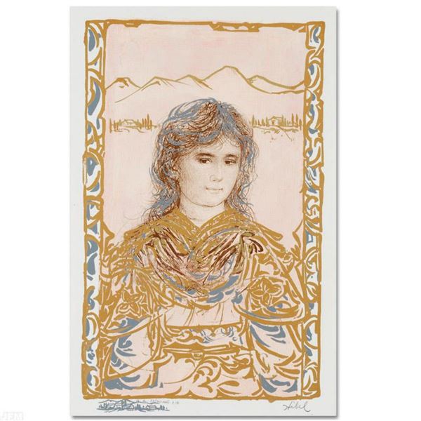 "Becky" Limited Edition Lithograph by Edna Hibel (1917-2014), Numbered and Hand Signed with Certific