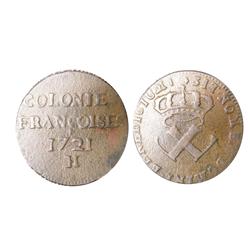 Breton #506, 9 deniers 1721H, Nice EF with very light corros