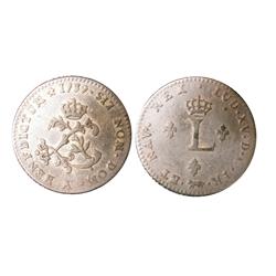 Breton # 508 1739a Sou marque, Louis XV.  VF+ perhaps better