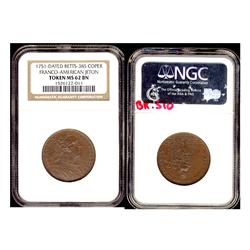Breton #510, 1751 dated Betts-390 Copper franco-American Jet