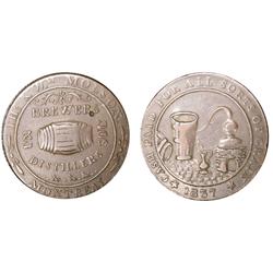 Breton # 562, CH-LC-16a3, 'Molson Brewers token' 1837 VF+, m