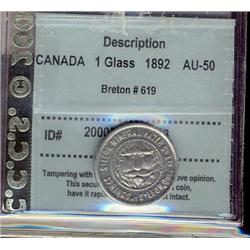 Breton #619, graded CCCS AU-50. St Leon Water, Good for 1 Gl