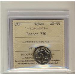 Breton #750 ICCS AU55 A.Bain, 5¢, St.Catherines 