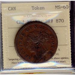 Breton #873, CH NS-2C3 ICCS MS60.  Rare 4 fringe variety