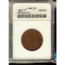 Breton #919, Charlton #PE7C3, graded ANACS AU-50, 1857 PEI w