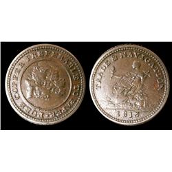 Breton # 964, CH-NS-18a 1813 farthing EF+, Underrated.