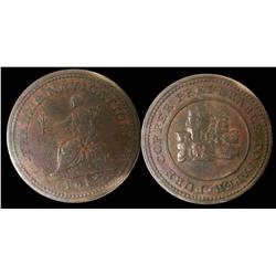 Breton # 964, CH-NS-18a 1813 farthing ICCS AU55.  Scarce