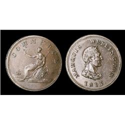 Breton # 978, CH-WE-7, 1813 Half penny token. EF.