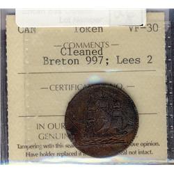 Breton #997, Charlton #PE10-2, graded ICCS VF-30. Ship Colon