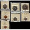 New Zealand 1970 PL Set.  Lot of 7 coins all ICCS PL66.  Inc