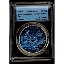 2008 $20 PF-68 Silver, International Poler Year Plasma, Ultr