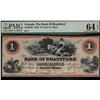 The Bank of Brantford 1859 $1 CH-40-12-02R PMG UNC64EPQ.