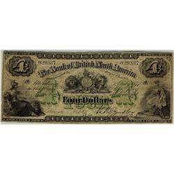 The Bank of British North America 1877 $4 #029337 CH-55-18-0