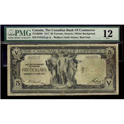 The Canadian Bank of Commerce 1917 $5 #012153 CH-75-16-02-02