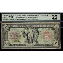 The Canadian Bank of Commerce, 1917 $5 #B517652, CH-75-16-04