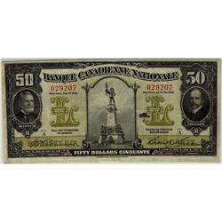 Banque Canadienne Nationale 1925 $50 #029207 CH-85-10-08 PMG