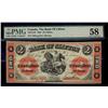 The Bank of Clifton 1861 $2 #2323 CH-125-12-10 PMG CH AU58.