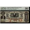 The Bank of Western Canada 1859 $2 Clifton, Canada West S/N 