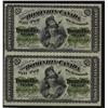 1870 25¢ DC-1c Plain uncut pair. AU-UNC.  Should be viewed.
