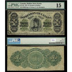 1878 $1 DC-8h Halifax #058670 PMG CH F15.  Only 7 known. Ver