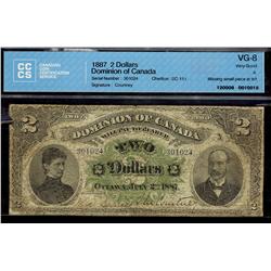 1887 DC-11 $2 S/N 301024 CCCS VG-8 (Tiny piece missing at up