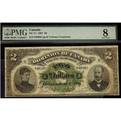 1887 $2 DC-11 #048385 PMG VG8.  A solid example for grade.  