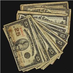 1900 DC-15b(11), 1923 DC-24c(8) & DC-24d(7).  Lot of 26 shin