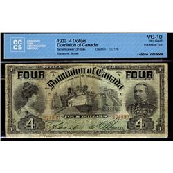 1902 $4 DC-17b #3749902 PMG VG10.