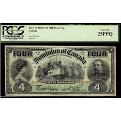 1902 $4 DC-17b FOUR's at top S/N 234394 Plate #D PCGS VF25 P