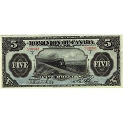 1912 $5 DC-21a #530341 PCGS UNC62. The note is clean, bright