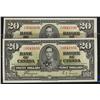1937 $20 BC-25c #KE0041885 & 886.  Lot of 2 consecutive AU/U