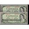 1954 $1 DF BC-29a and BC-29b.  Lot of two original UNC examp