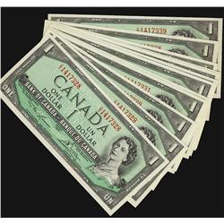 1954 $1 BC-37d, 12 consecutive notes C/I1417328 - 339. AU-UN