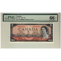 1954 $2 BC-38a #AR0000017 PMG Gem UNC66 EPQ.