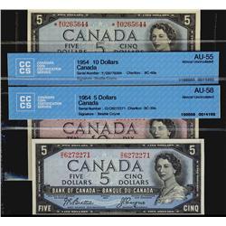 1954 $5 BC39a #OC6272271 CCCS AU-58, BC-39bA *WS0265644 AU-U