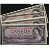 1954 $10 BC-40bA. Lot of four replacement issues. Includes  