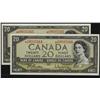 1954 $20 BC-41bA. Lot of two consecutive notes Original AU-U
