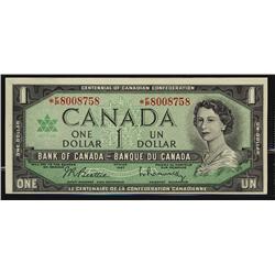 1967 $1 BC-45bA. #*FP8008758, Original UNC example with ligh