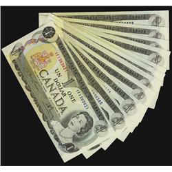 1973 $1 BC-46a Lot of 13 RADAR notes. #IF1242421, IJ5834385,