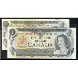 1973 $1 BC-46aA  Lot of 2 better replacement notes.  *OL in 