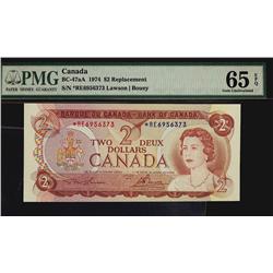 1974 $2 BC-47aA #*RE6956373 PMG Gem UNC65 EPQ.