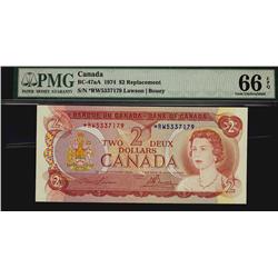 1974 $2 BC-47aA #*RW5337179 PMG Gem UNC66 EPQ.