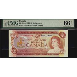 1974 $2 BC-47aA #*UG5770435 PMG Gem UNC66 EPQ.
