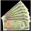 Image 1 : 1969 $20 BC-50b. Lot of six consecutive notes. AU-UNC.