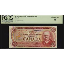 1975 $50 BC-51aA-i EHX0360118 PCGS EF45, Scarce replacement