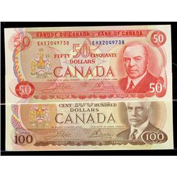 1975 $51bA #EHX2049738 and $100 BC-52a-i #AJC8210812.  Nice 